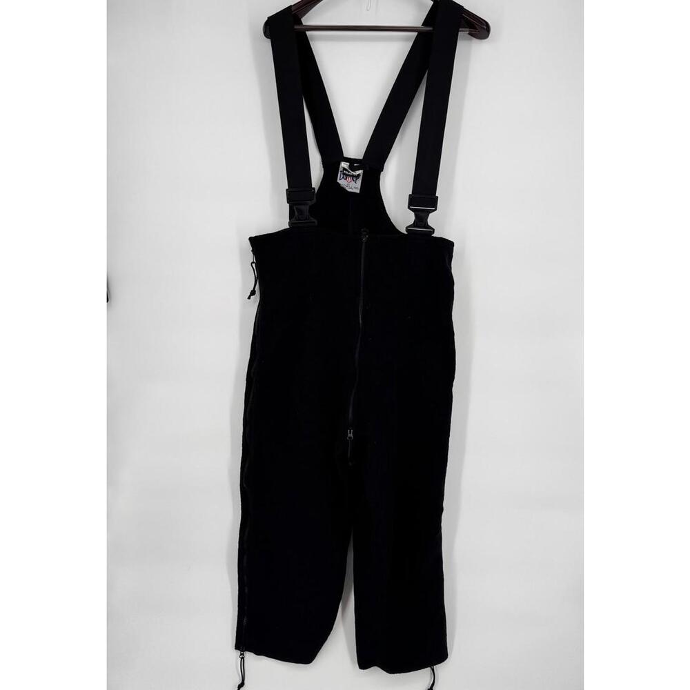 Vintage US Military Bib Overalls Mens Medium Black Polartec Fleece Cold Weather